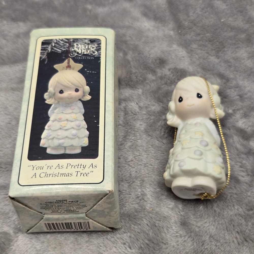 Precious Moments 1994 You're As Pretty As A Christmas Tree Ornament 530395 Boxed